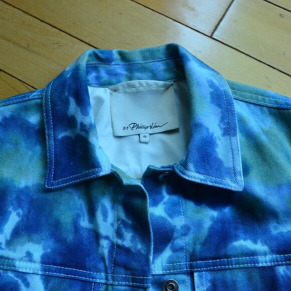 3.1 Phillip Lim Tie-Dye Denim Jacket Size 0 - Picture 3 of 13